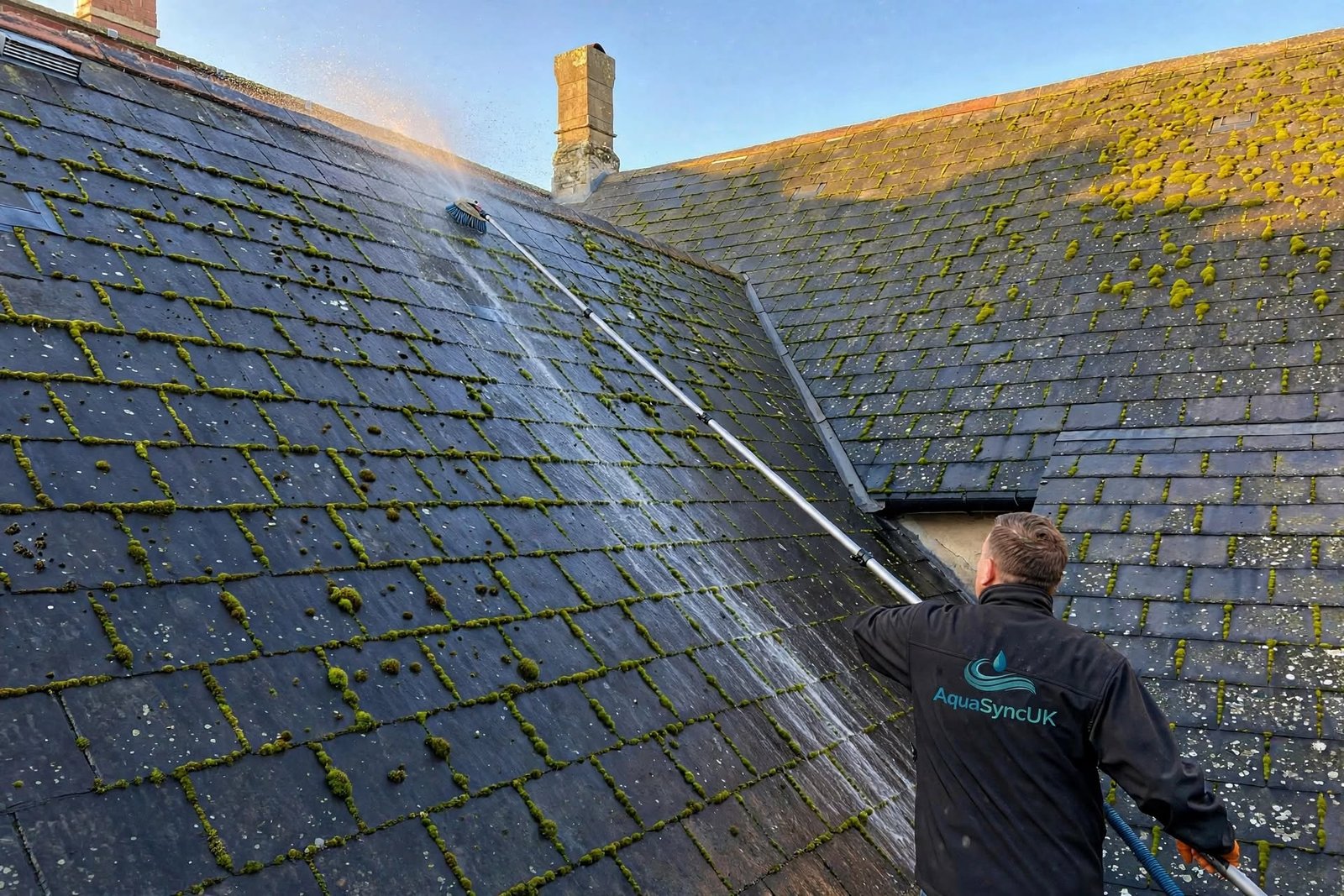 Exterior cleaning services South England - AquaSyncUK Ltd roof cleaning
